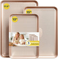 3Pcs Baking Sheet Pan Set, Large Nonstick Cookie Sheets Set, Jelly Roll Pans by SlowSLog