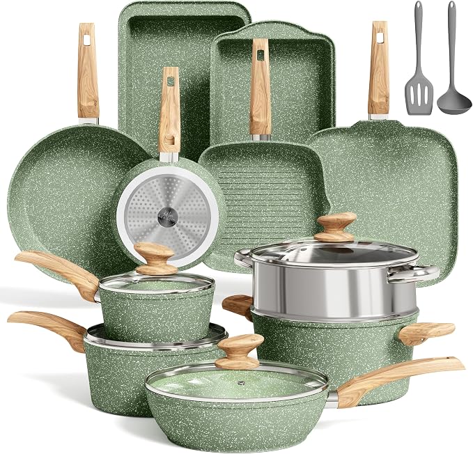 MAISON ARTS 17 Piece Pots and Pans Set Non Stick, Kitchen Cookware Sets by MAISONARTS