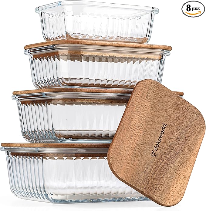 Set of 4 Stackable Space-Saving Nesting Glass Bowls by Dokaworld
