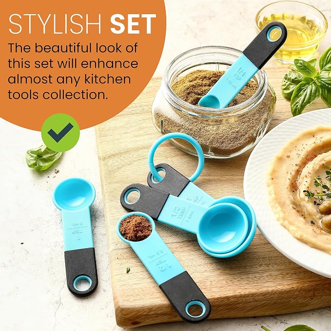 Spring Chef Magnetic Measuring Cups and Spoons Set of 9, Nesting Plastic - Image 6