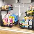 PXRACK Under Sink Organizer, Adjustable Height, 2 Tier Pull Out Under Cabinet by PXRACK