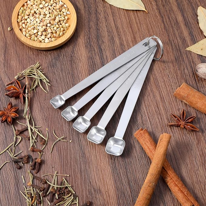 5PcsTeaspoon Measuring Spoons, 3/16 tsp, Mini Measuring Spoon, Square Bowl - Image 5