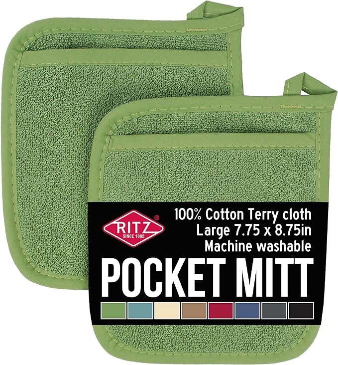 RITZ Terry Pocket Mitt & Hot Pad: Unparalleled Heat Resistant, Durable 100% by Ritz+Foodservice