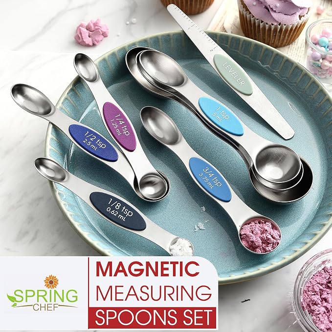 Spring Chef Stainless Steel Magnetic Measuring Spoons Set of 8 - Image 7