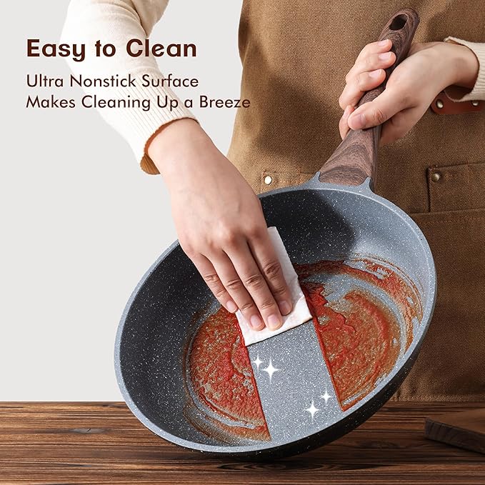 SENSARTE Nonstick Frying Pan Skillet, Swiss Granite Coating Omelette Pan - Image 5