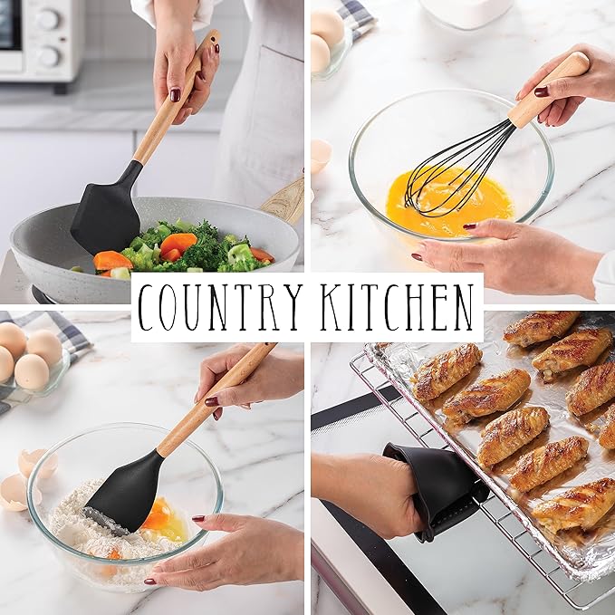 Country Kitchen Non Stick Silicone Utensil Set - Image 4