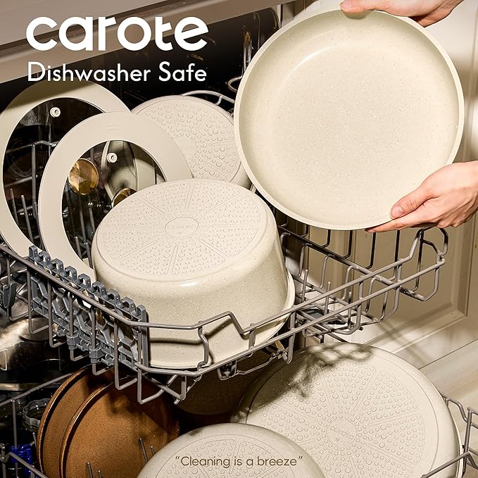 CAROTE 25PCS Ceramic Cookware Set, Pots and Pans set Non Stick, RV Kitchen - Image 4