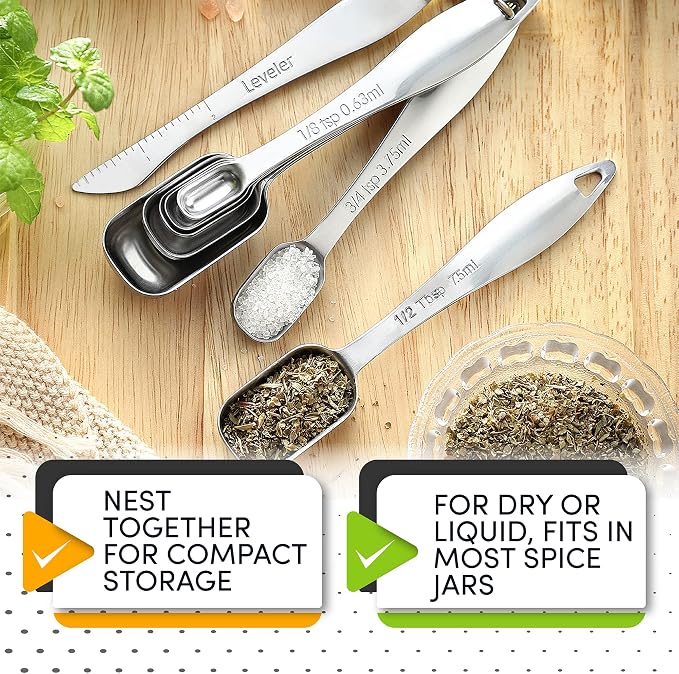 Spring Chef Stainless Steel Measuring Spoons Set of 8 - Image 3