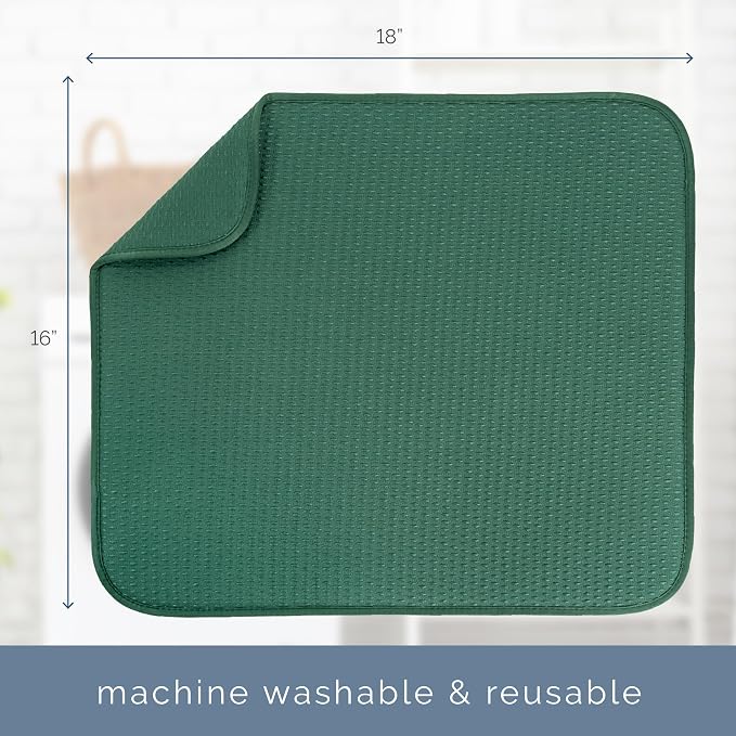 S&T INC. Dish Drying Mat, 16” x 18”, Absorbent Microfiber Kitchen Counter Mat - Image 7