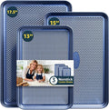 3Pcs Nonstick Baking Sheet, Baking Sheet Pan Set, Jelly Roll Pans, Cookies Sheet by SlowSLog