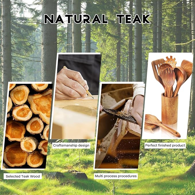 Teak Wooden Spoons for Cooking - Image 6