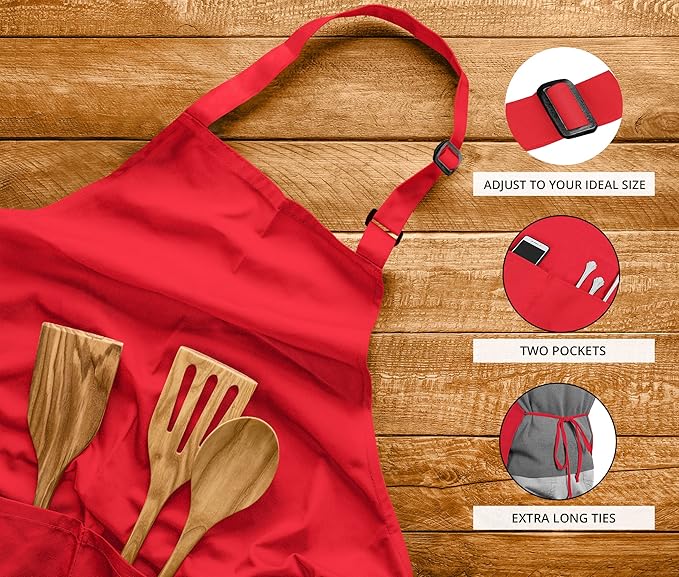 Utopia Kitchen 10 Pack Bib Apron Adjustable - Image 3