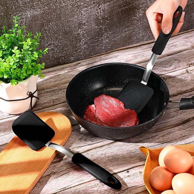 Silicone Cookie Spatula Turner 2 Pack Mini Brownie Spatula Flexible Kitchen - Image 7