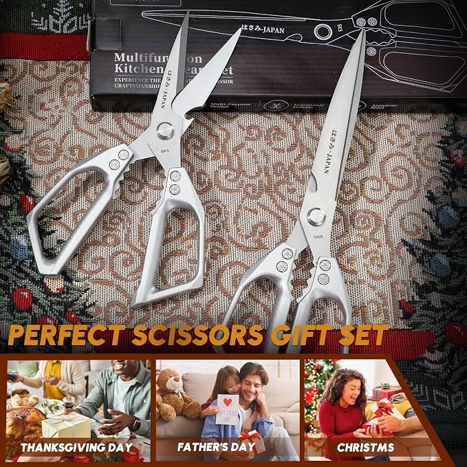 HUUSK Kitchen Scissors Set Silver - Image 7