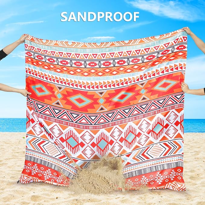 HIHOHO Beach Blanket Waterproof Sandproof Extra Large Beach Mat 79" X - Image 2