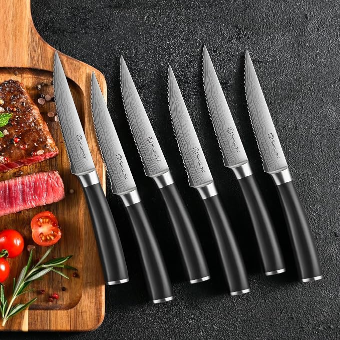 Sunnecko Knife Set with Block and Sharpener - Image 7