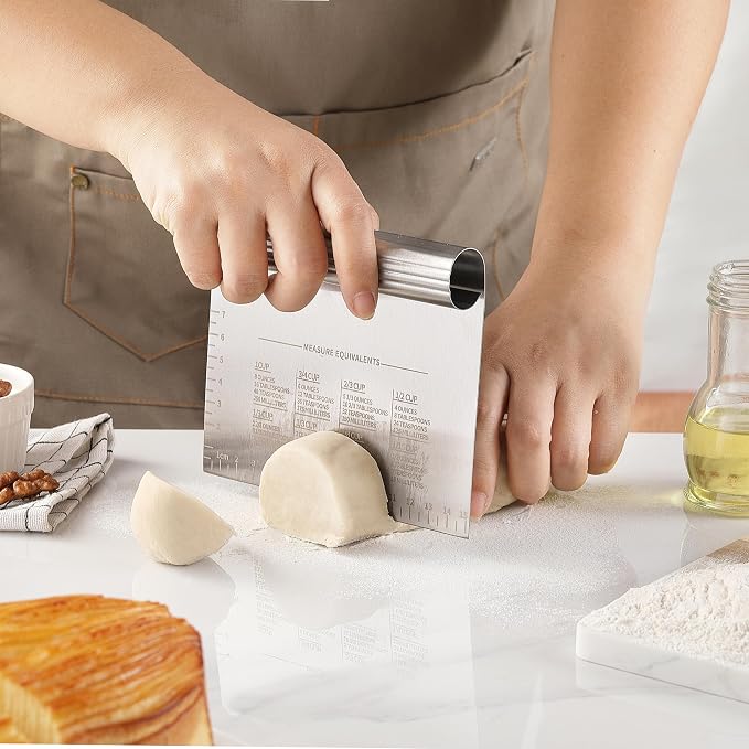2PCS Dough Pastry Bench Cutter Scraper, OLULU Stainless Steel Kitchen Food - Image 6