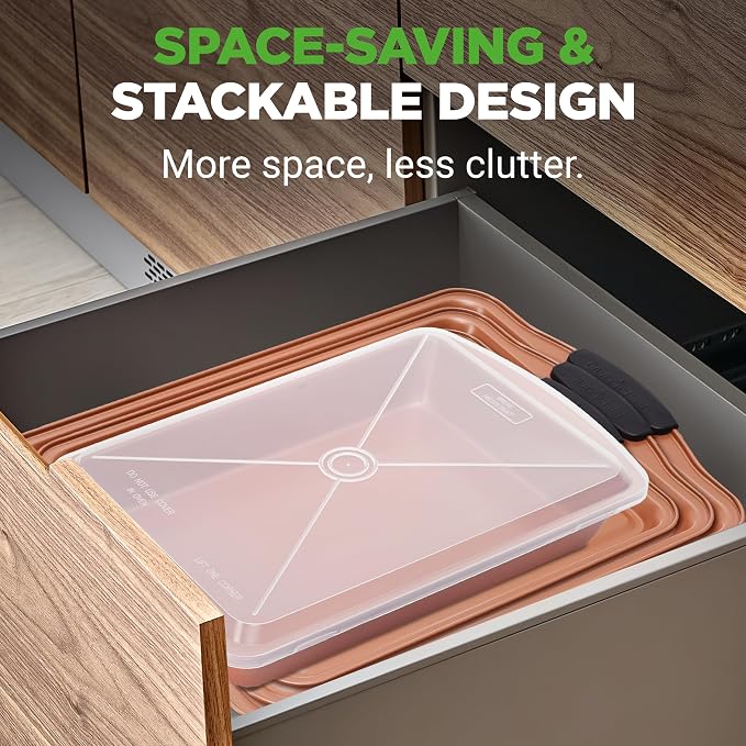 NutriChef 5‑Piece Non‑Stick Bakeware Set – Premium Carbon Steel Baking Pans Set - Image 3