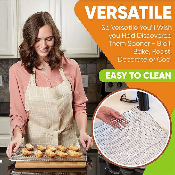 Spring Chef 10" x 15" Stainless Steel Cooling Racks - Image 4