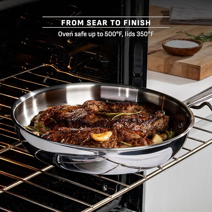 T-Fal Pro Tri-Ply Stainless Steel Cookware Set, 3-Piece Induction Cookware - Image 6