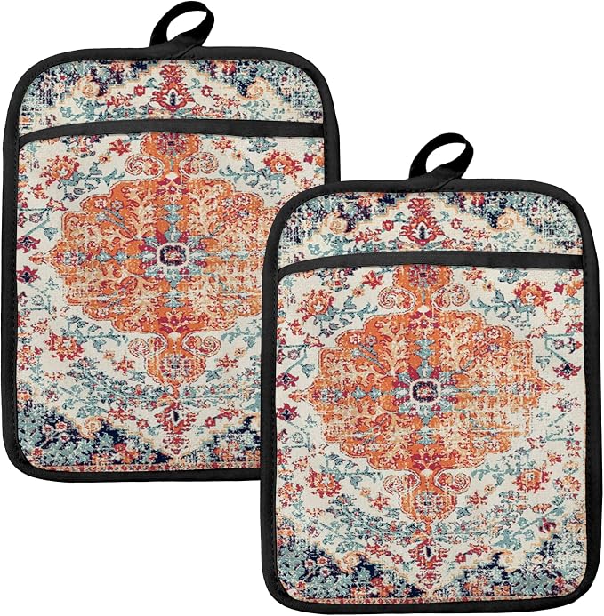 Rustic Vintage Boho Pot Holders by HUGANE