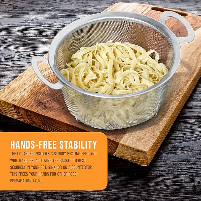 U.S. Kitchen Supply Stainless Steel Colander Strainer Basket - Image 6