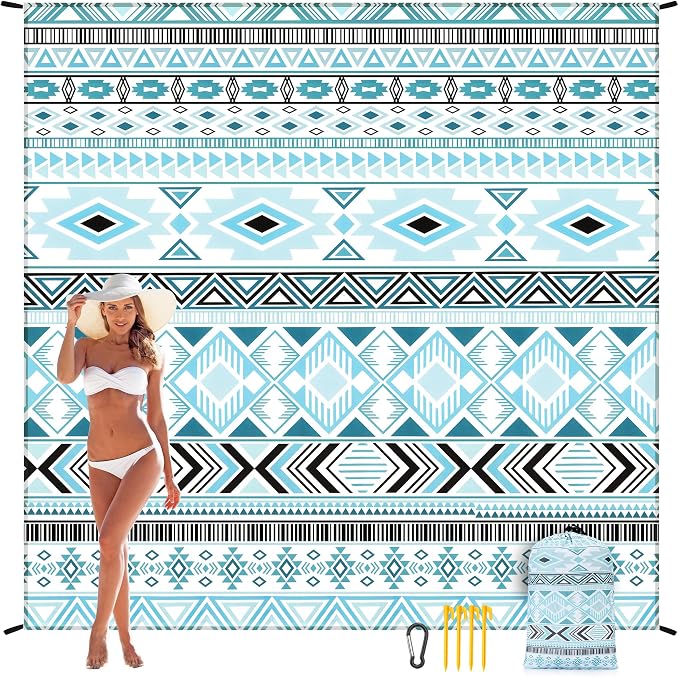 HIHOHO Beach Blanket Waterproof Sandproof Extra Large Beach Mat 79" X - Image 6