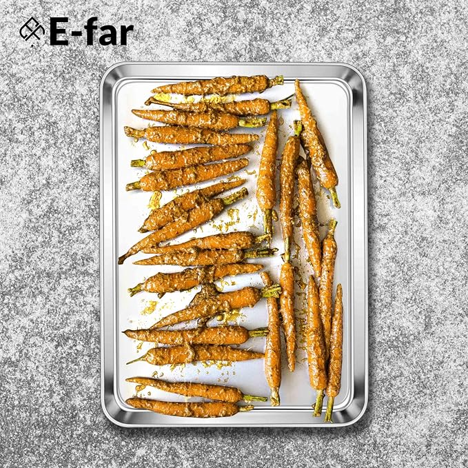 E-far Large Baking Sheets Set of 3, 20”x14” Stainless Steel Cookie Sheet Pans - Image 7