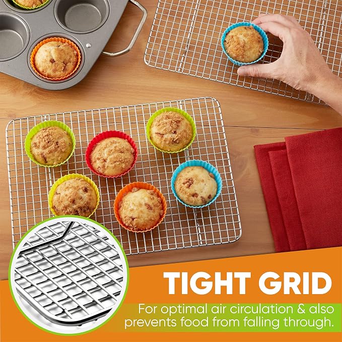 Spring Chef 8.5 x 12 Inch Stainless Steel Cooling Rack - Image 7