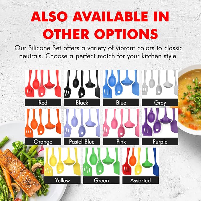 Chef Craft 5 Piece Red Premium Silicone Kitchen Tool Set - Image 7