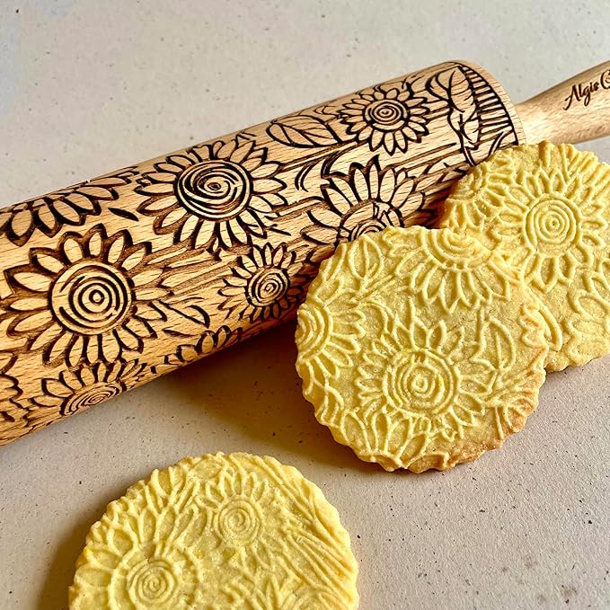SUNFLOWER FIELD Embossed Rolling Pin - Image 5
