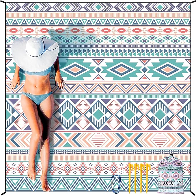 HIHOHO Beach Blanket Waterproof Sandproof Extra Large Beach Mat 79" X by HIHOHO