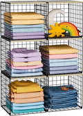 Hencawima 6 Pack Stackable Closet Organizers and Storage Basket, Closet Shelves by Hencawima