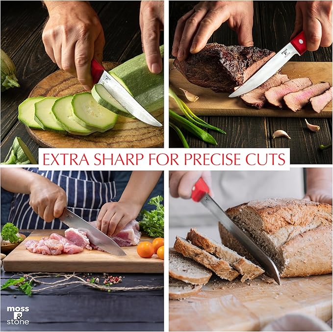 Moss & Stone 14 Pcs Knife Block Set Stainless Steel, Premium Forged Kitchen - Image 6