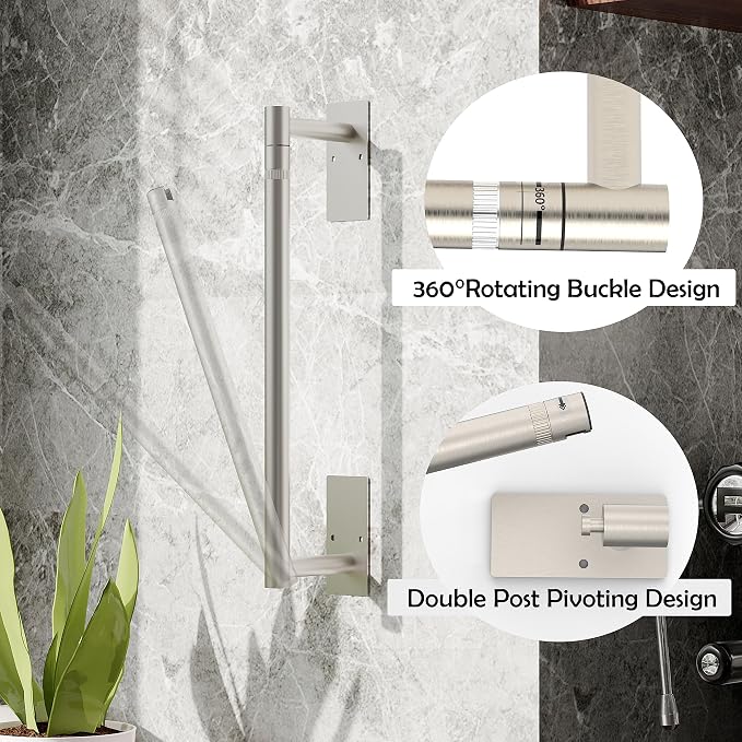 RUACQ Paper Towel Holder Under Cabinet, Wall Mounted or Adhesive Stainless - Image 2