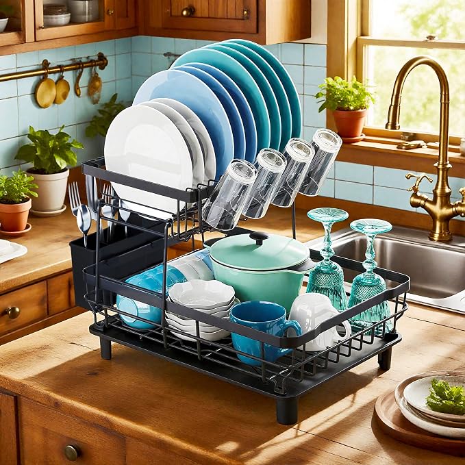 MOUKABAL Dish Drying Rack, Dish Rack, Stainless Steel Dish Racks - Image 2