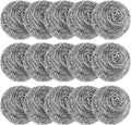 15 Pack Steel Wool Scrubber, Metal Kitchen Scrubbing Sponges, Dishwashing by VOPTON