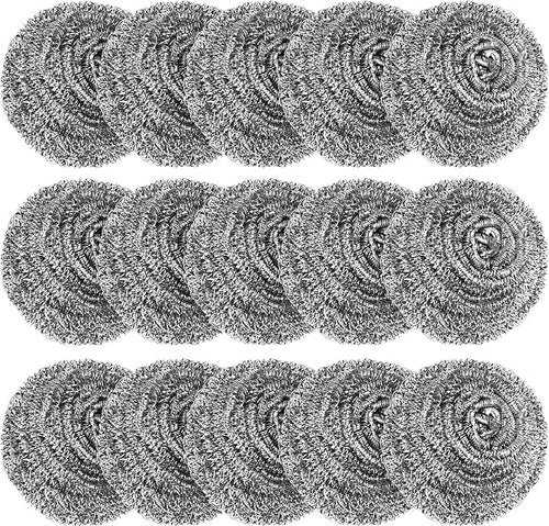 15 Pack Steel Wool Scrubber, Metal Kitchen Scrubbing Sponges, Dishwashing by VOPTON