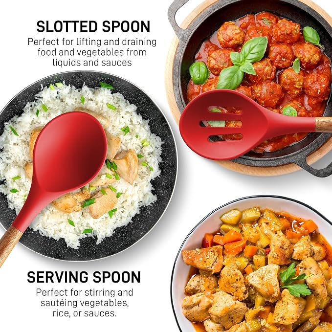 Zulay Kitchen Utensils Set Non-Stick Silicone Cooking Utensils Set - Image 4