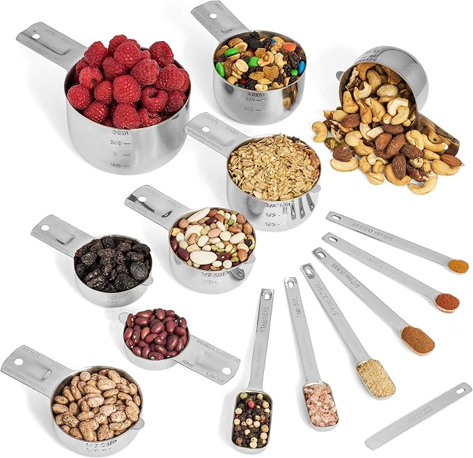 Hudson Essentials Stainless Steel Measuring Cups and Spoons Set - Image 3