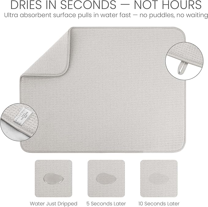 Bellemain XL Dish Mat Microfiber Dish Drying Mat, Super absorbent - Image 3