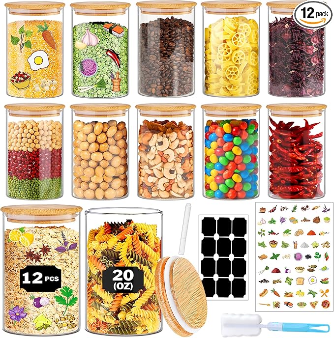 BGraceyy Glass Jars with Bamboo Lids 20 oz by BGraceyyMoments