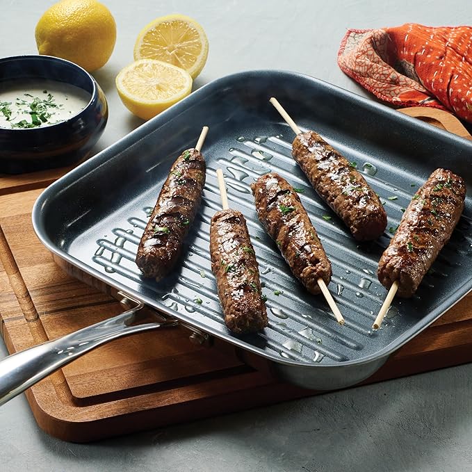 Tramontina Utsava Tri-Ply Clad Stainless Steel 10-Inch Square Grill Pan - Image 2