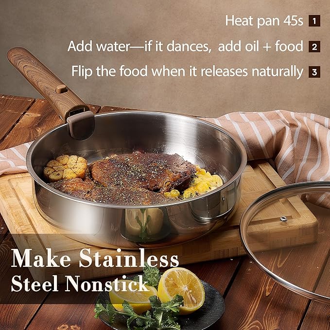 CAROTE 13 PCS Tri-Ply Stainless Steel Cookware Set - Image 4