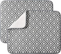 Dish Drying Mat for Kitchen 2 Pack, Ultra Absorbent Microfiber Dishes Drainer by SUBEKYU