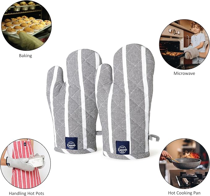 Encasa XO Long 12"x7" Oven Microwave Hand Gloves Mitts - Image 6