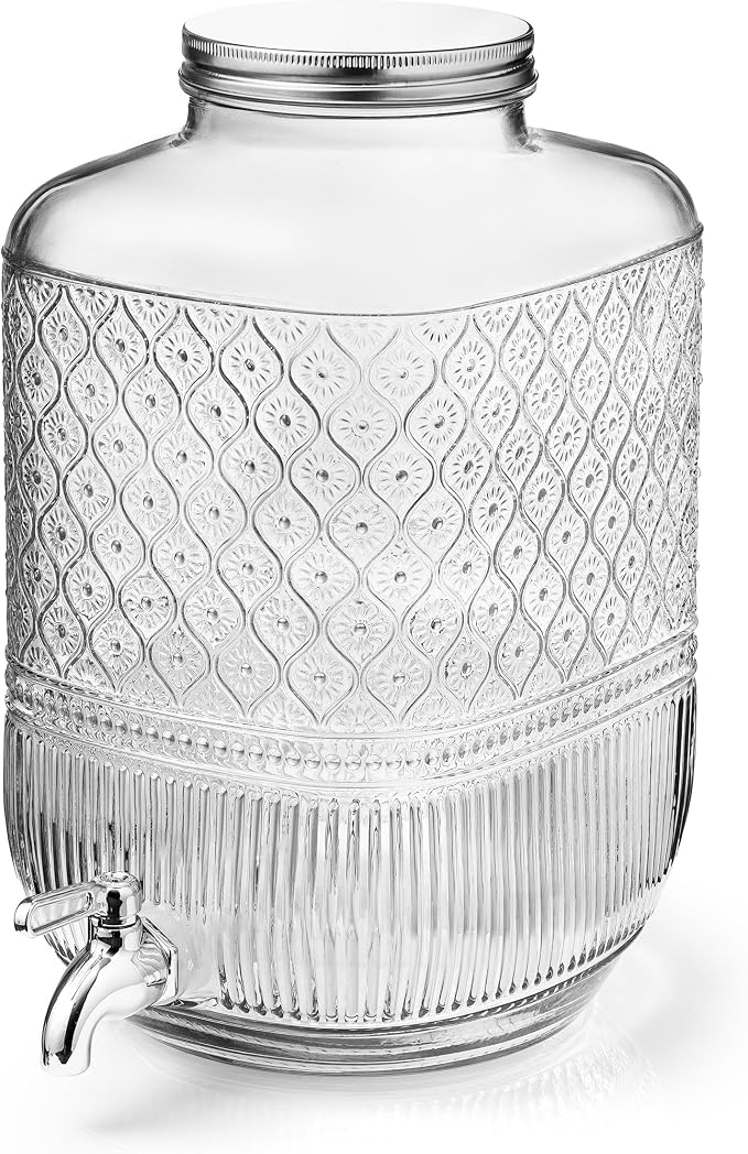 Godinger Drink Dispenser 2 Gallon, Large Glass Water Dispenser - Image 8