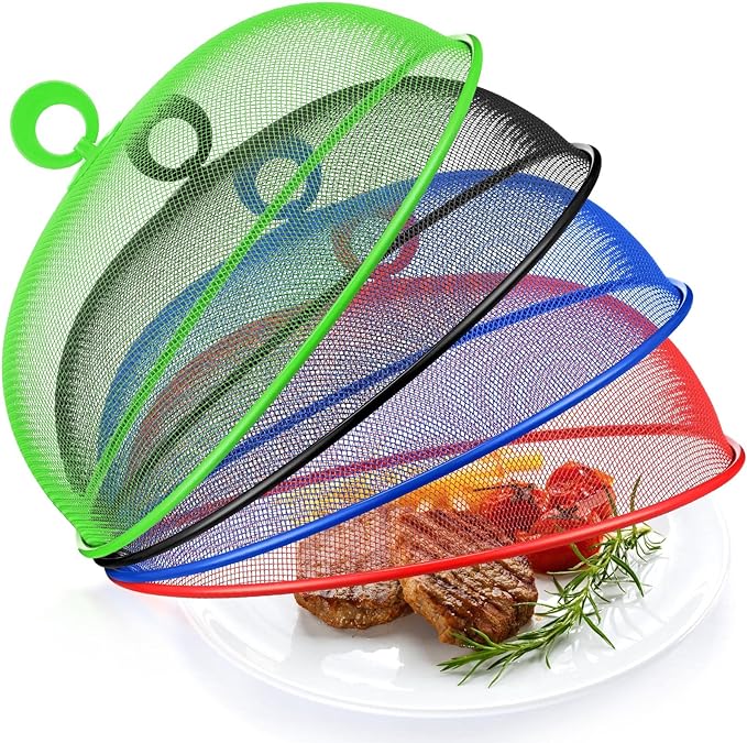 Foaincore 8 Pcs Metal Mesh Food Covers Tent Umbrella 11 Inch Outside Mesh Food by Foaincore