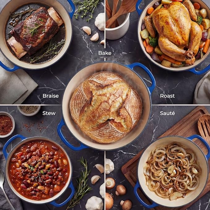 Zulay Kitchen 5 Quart Enameled Cast Iron Dutch Oven Pot - Image 3