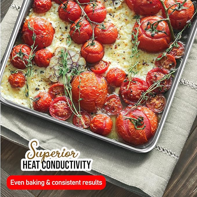Eatex Aluminum Baking Sheet Set, 4 Pack Cookie Sheet Set, 18” x 13” Steel - Image 6